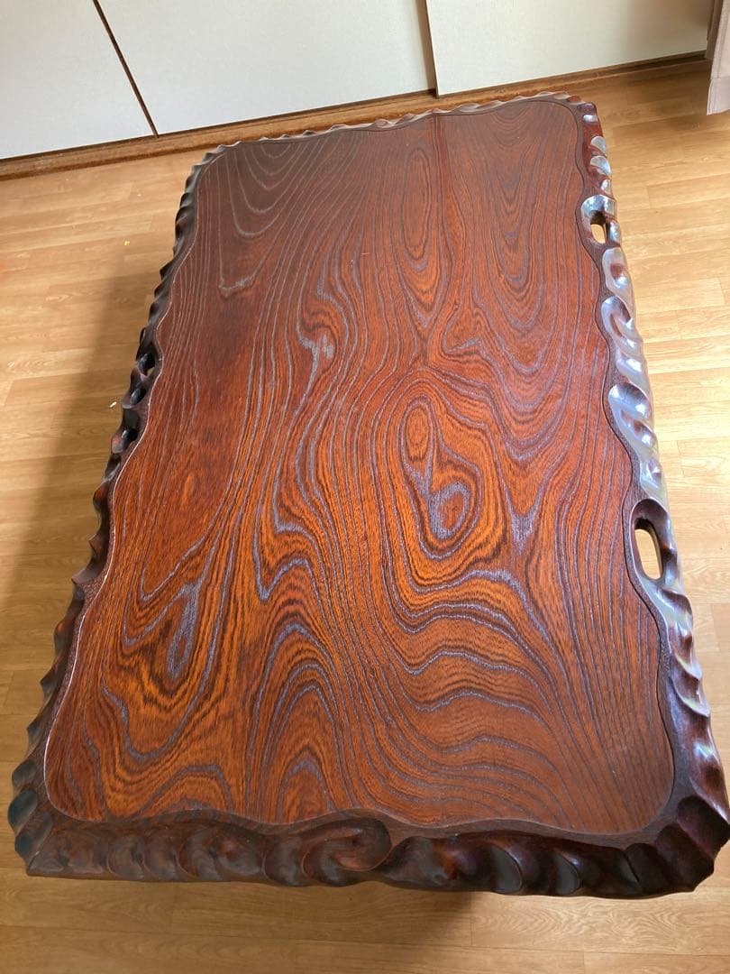 座卓 テーブル レトロ 一枚板 ヴィンテージ ローテーブル 家具 レトロ　昭和