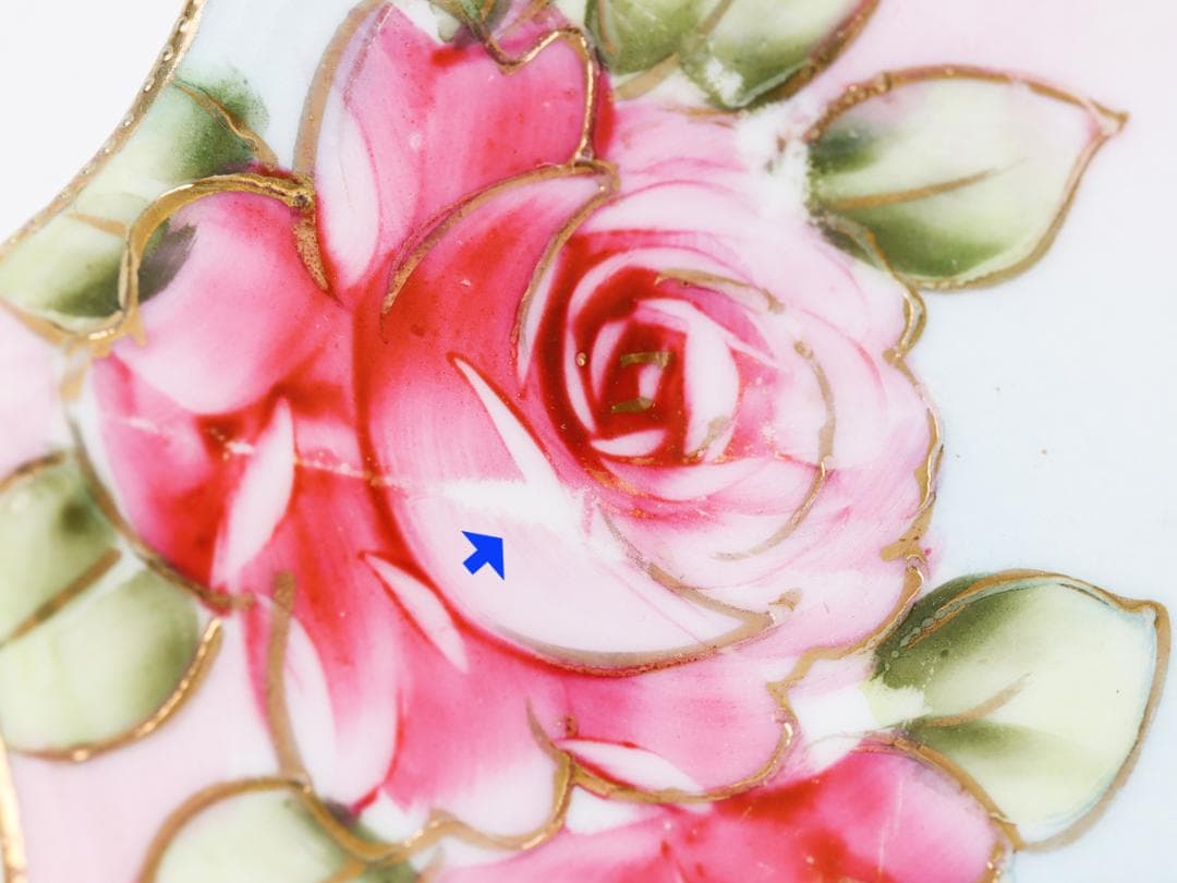 オールドノリタケ ハンドペイント 金彩薔薇絵 プレートセット 4枚 23cm