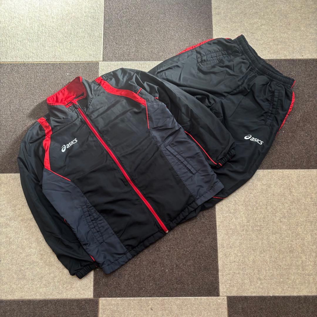 【✨美品希少‼️】 ASICS 刺繍ロゴ ウォームアップジャージ セットアップ