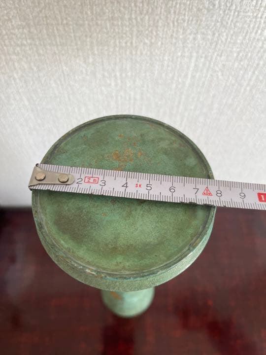 塗金銅花器 立鼓式 花瓶　花生　蔵六造　工芸品