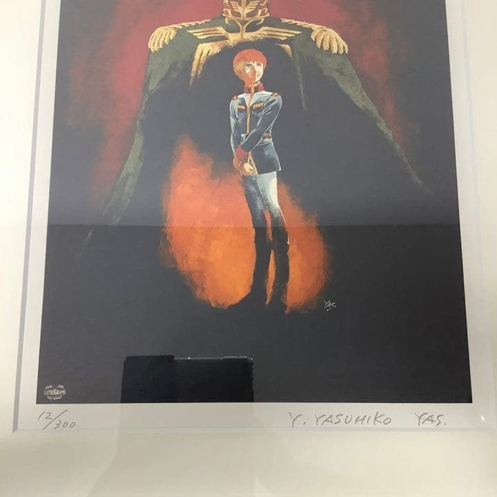 ★568 安彦良和 直筆サイン入り リトグラフ「機動戦士ガンダム」複製原画