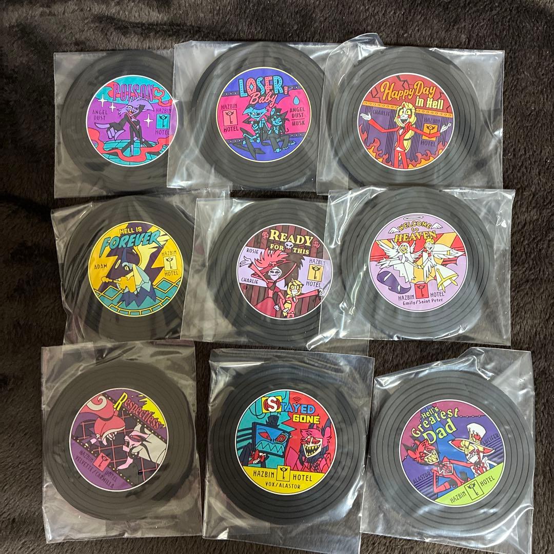 一番くじ　ハズビン・ホテルへようこそ　G賞　レコード風ラバーコースター　全9種