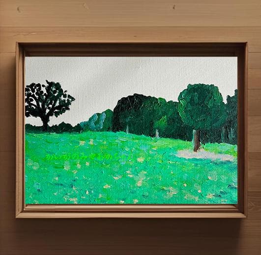 16×23㎝「思い出すのに丁度良い公園」油彩・原画・サムホールサイズ