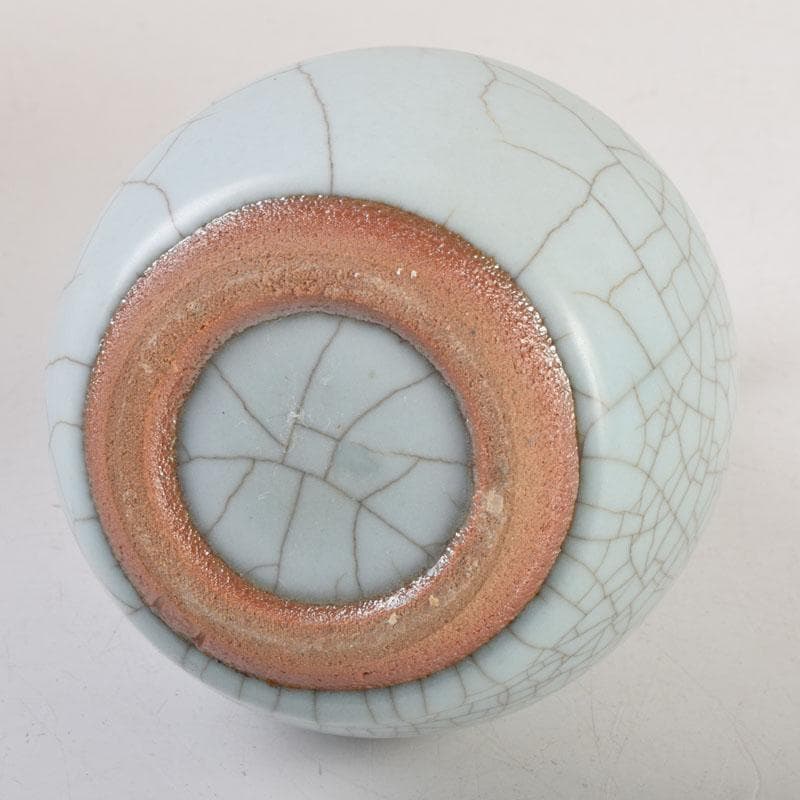 人間国宝　弓野窯　中島宏造　青磁　徳利　共箱　V　9154