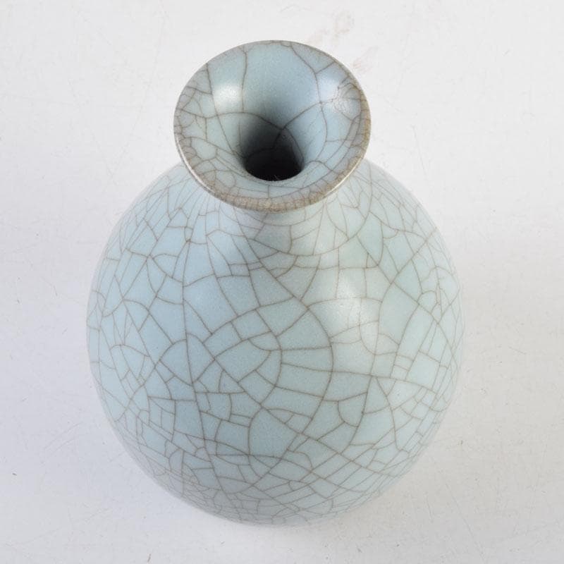 人間国宝　弓野窯　中島宏造　青磁　徳利　共箱　V　9154