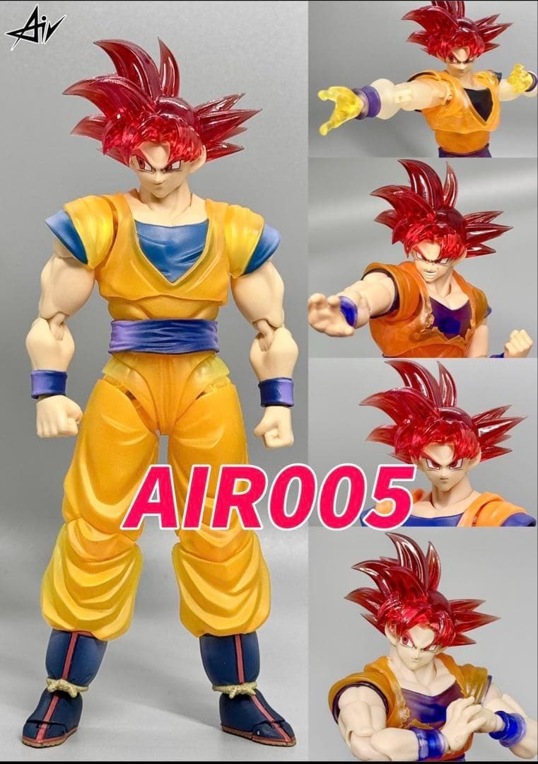 S.H.Figuarts用スーパーサイヤ人ゴッド孫悟空カスタムヘッドパーツクリア