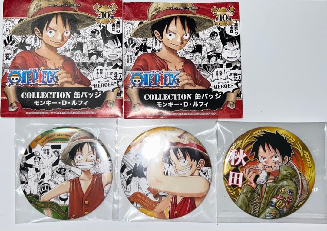 希少 限定品 ルフィ ワンピース 展 HELLO ONE PIECE 缶バッジ