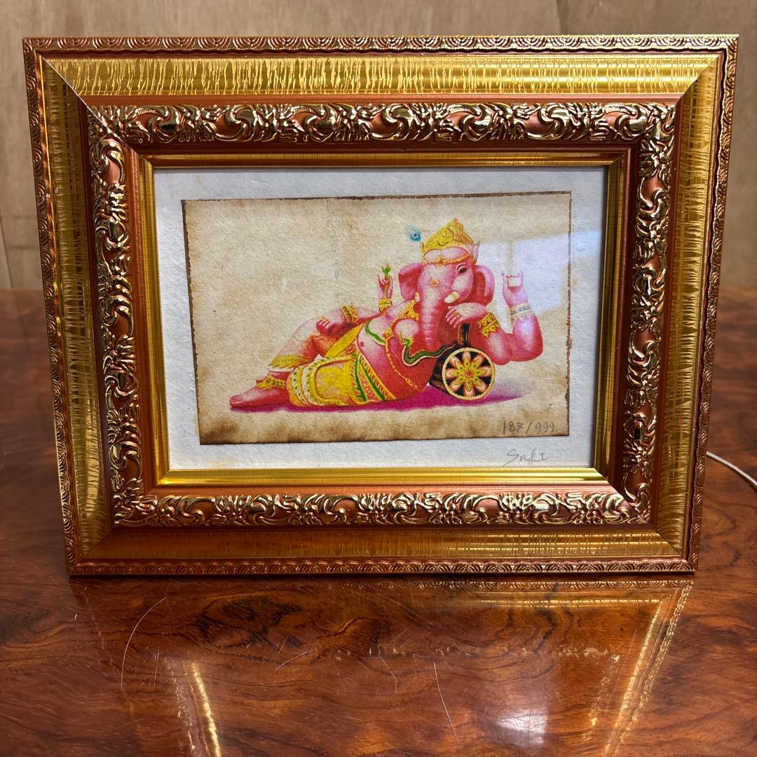 ガネーシャ 手描き絵画 限定版187/999 0115o37