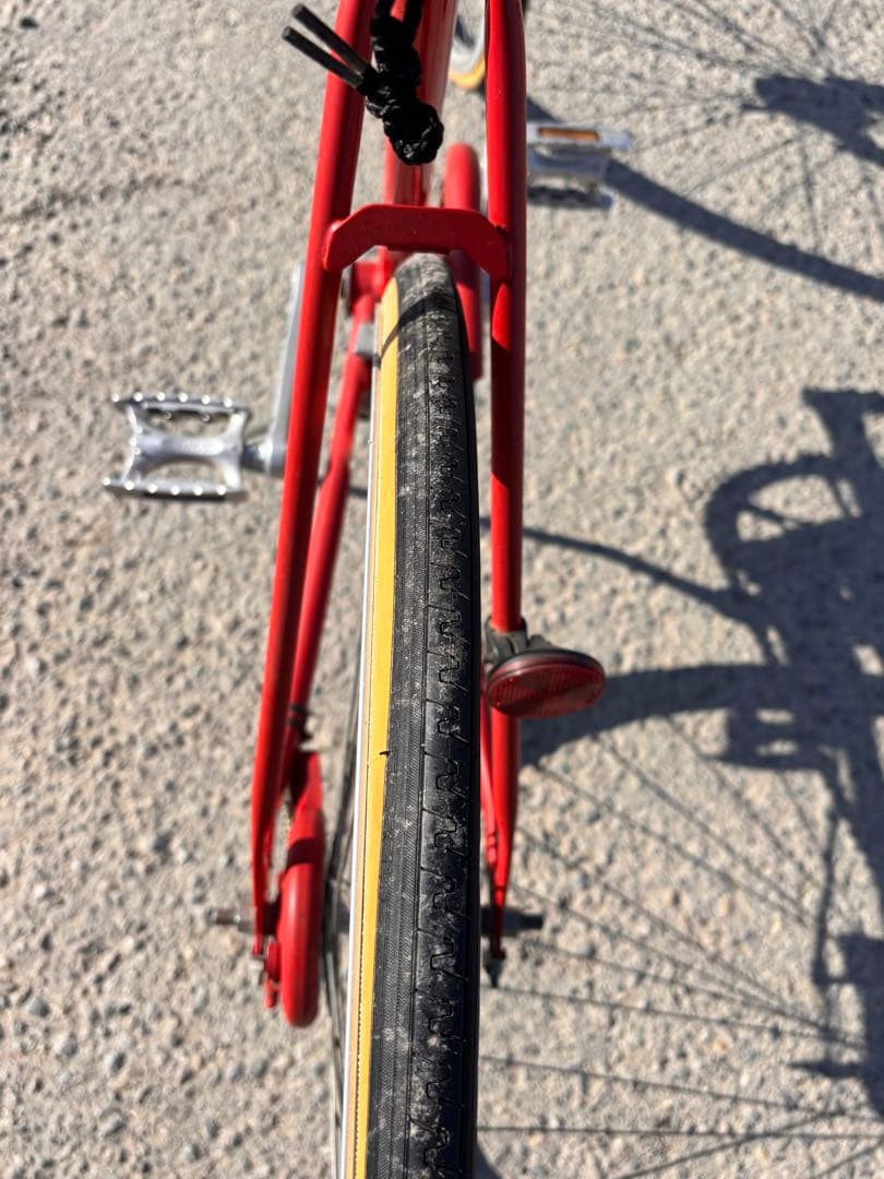 レトロ風 自転車 シングルギア 赤 中古 現状渡し