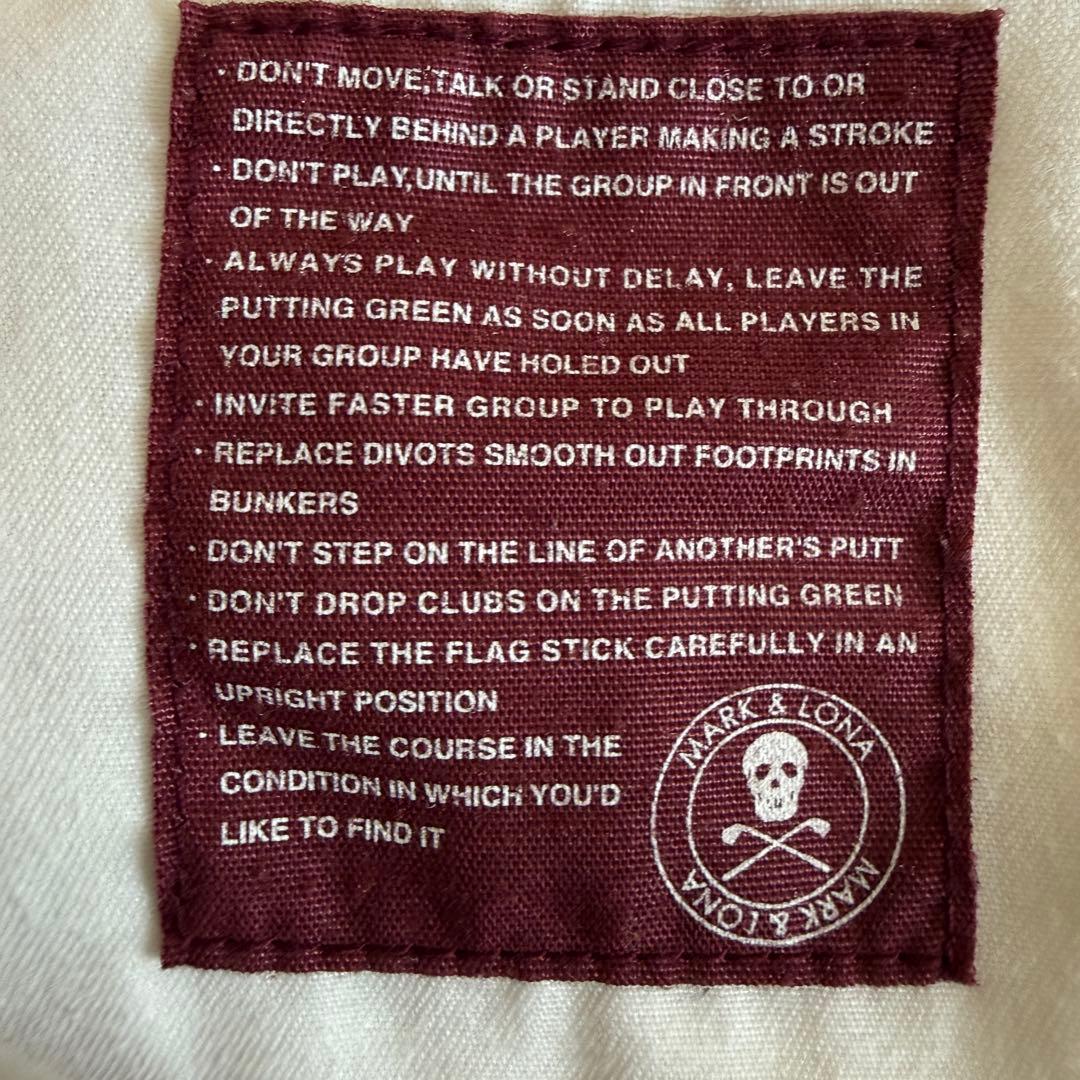 マークアンドロナ　パンツ　M〜L相当　白　ホワイト　総柄　スカル　迷彩　コットン