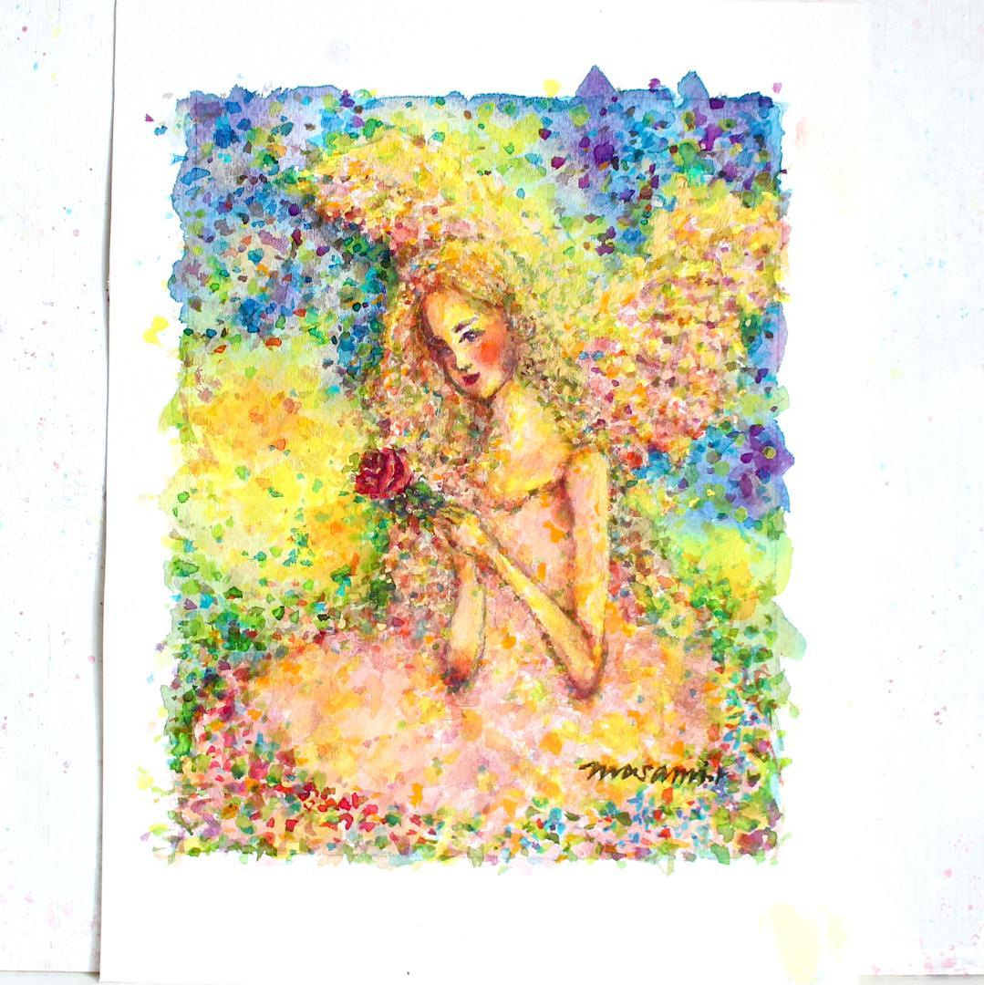 「祈りの天使2」水彩画 原画