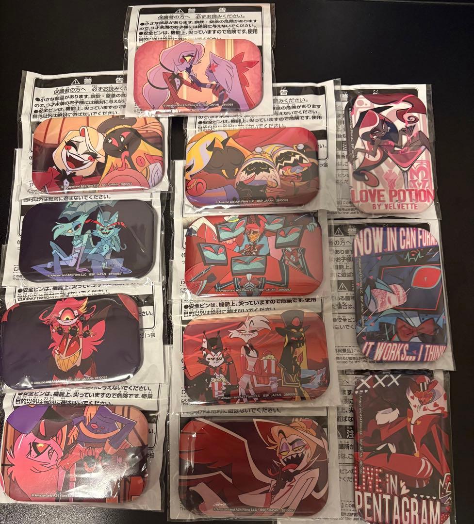 ハズビンホテル スクエア缶バッジ プライズ 全12種セット