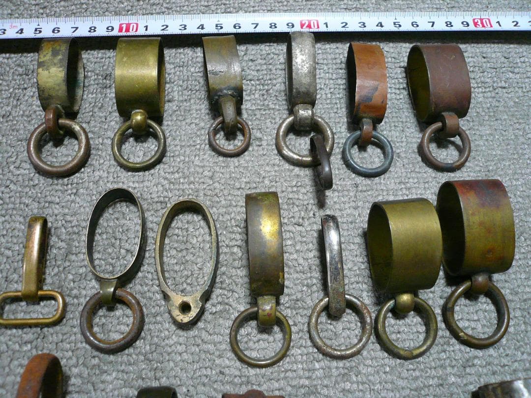 軍刀 金具 佩鐶 16個 旧日本軍 吊金 輪 カン 日本刀 まとめて