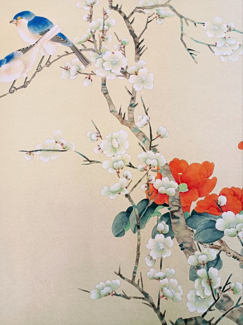 美品 軸 開運 縁起物 おもてなし 絵 幸福 花鳥 瑠璃 中国 風水 美術 骨董