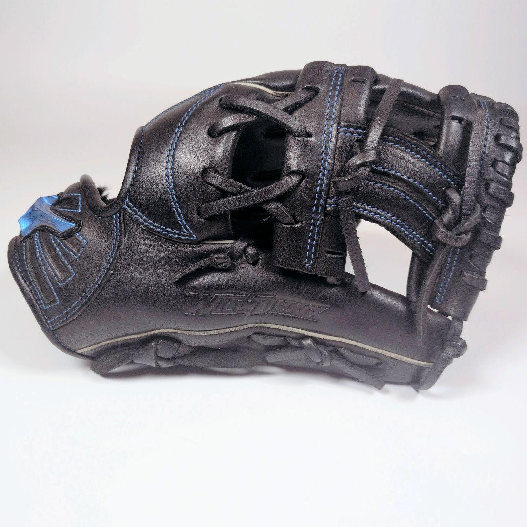 【美品】MIZUNO ミズノ WILLDRIVE 軟式グローブ 内野手用 黒×青