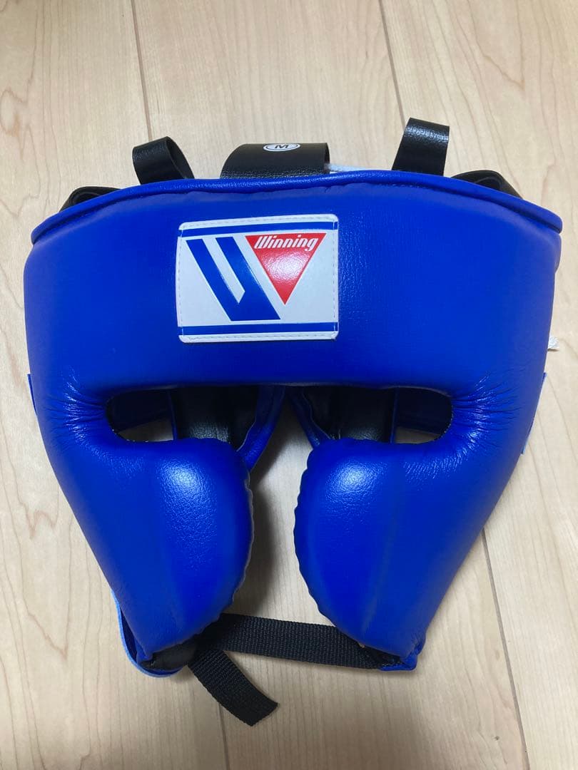 Winning 青 ヘッドギア Mサイズ　名前入り