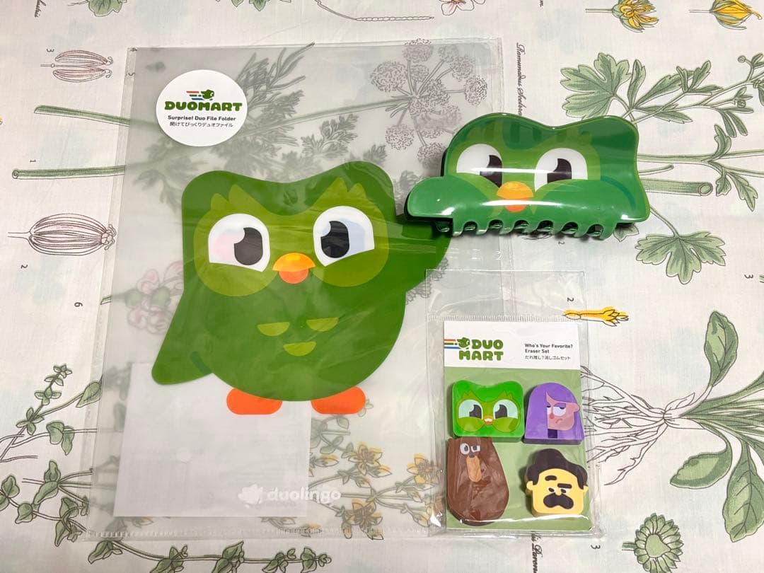 duolingo ファイル＆消しゴムセット＆クリップ