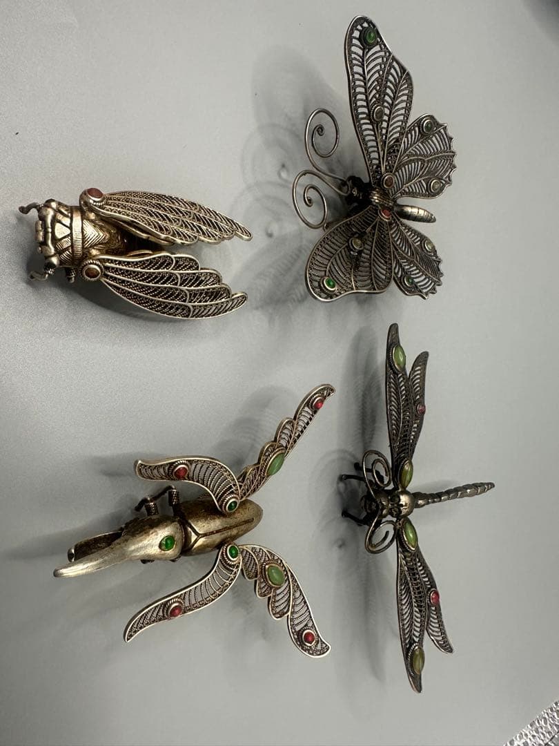 金属製昆虫ブローチセット