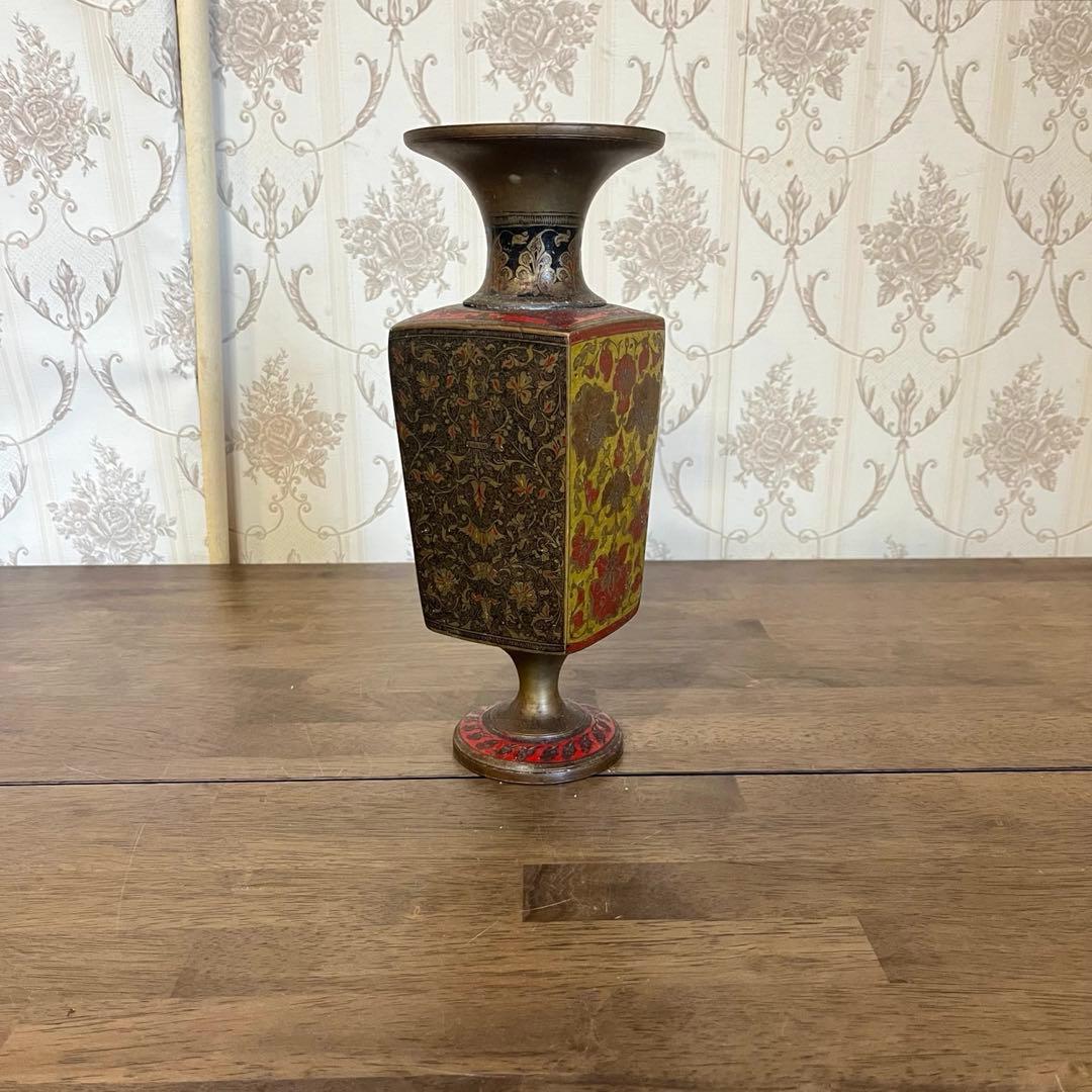 【アンティーク】真鍮製？ 花瓶 花器 花入 オブジェ 古道具 古美術 骨董品