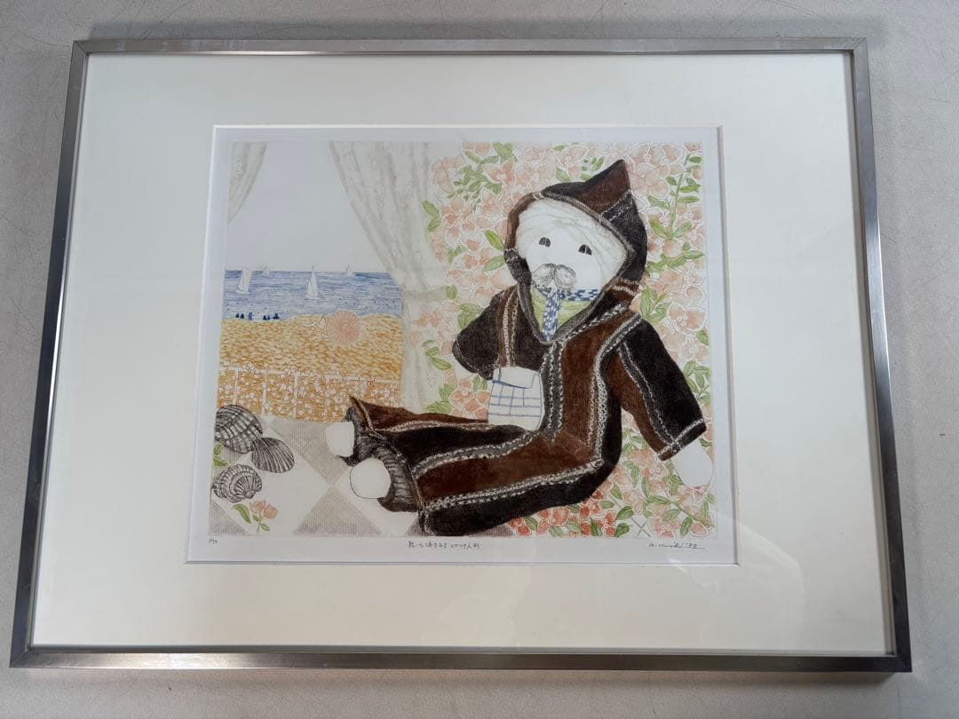 銅版画家 小池暢子 作　1978年「乾いた浜をみるマロック人形 」11/50