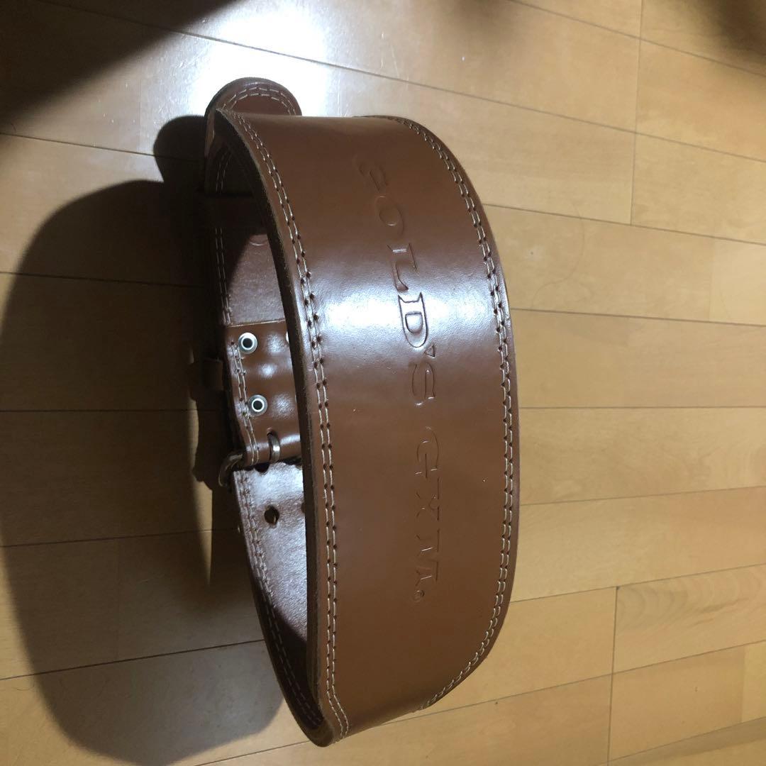 Gold's Gym トレーニング・パワーベルト 茶色 レザー