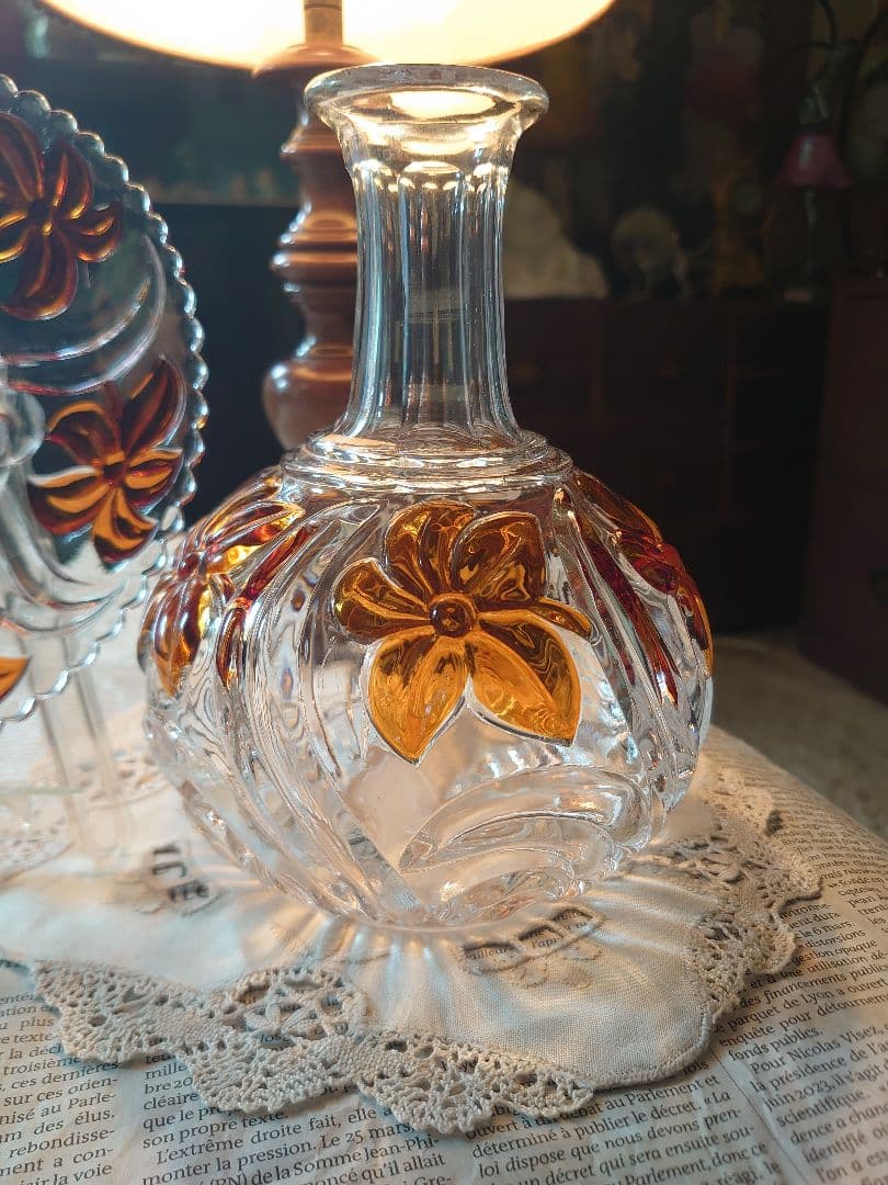 「売約済」1900s'アンティーク「Sant Louis 」デキャンタプレート付