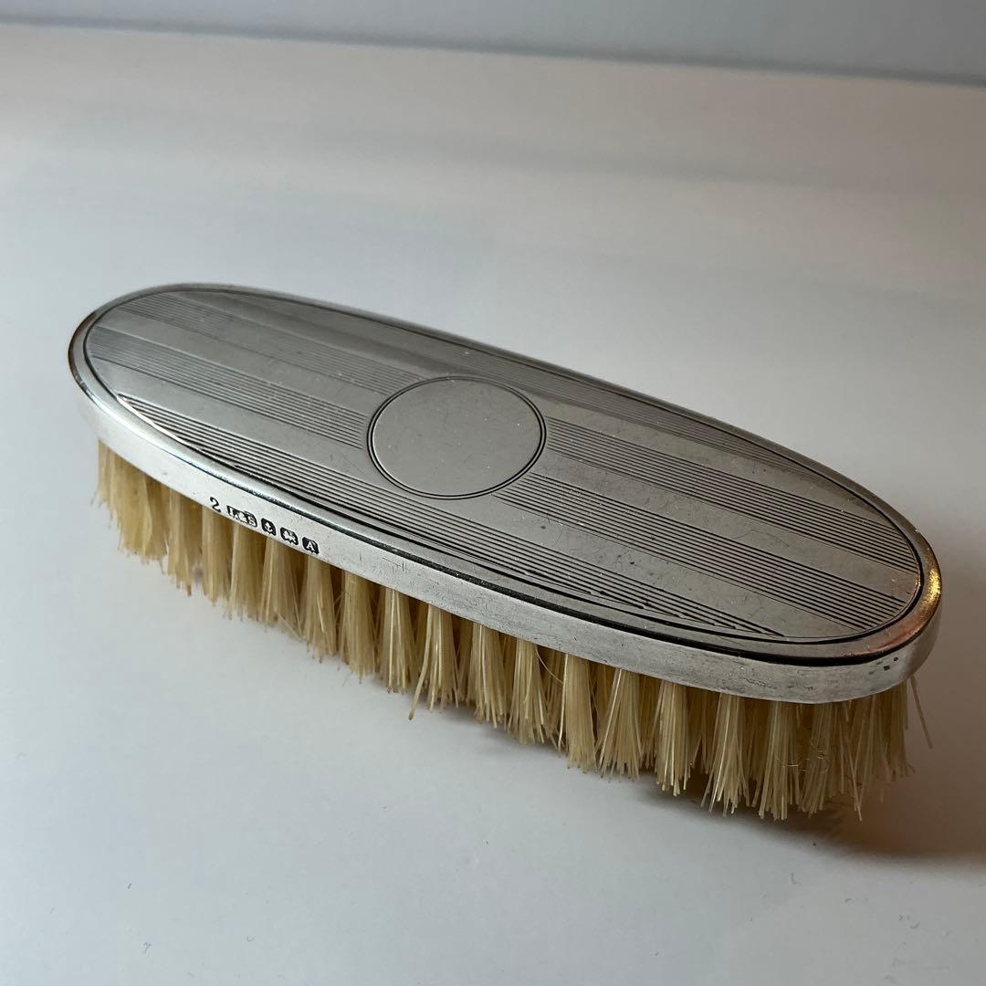 英国製 純銀 シルバー ヘッド アンティーク ブラシ