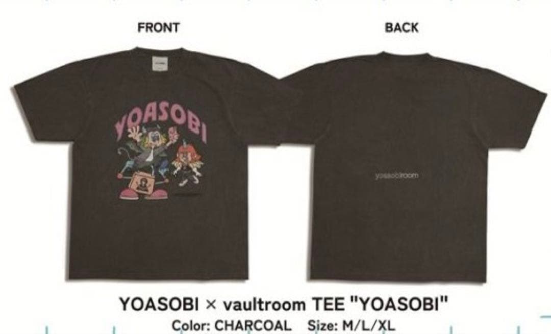 YOASOBI × vaultroom TEE チャコール XL おまけ付き