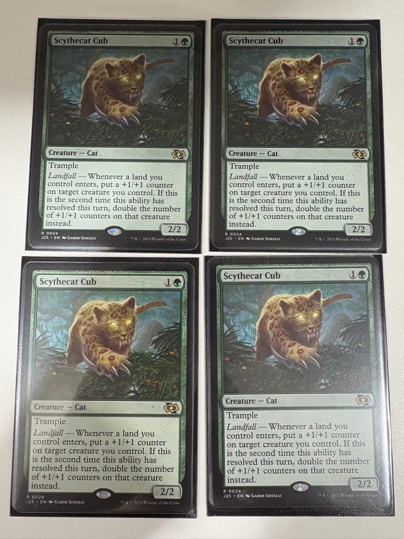 mtg 大鎌猫の仔/Scythecat Cub 英語版4枚セット