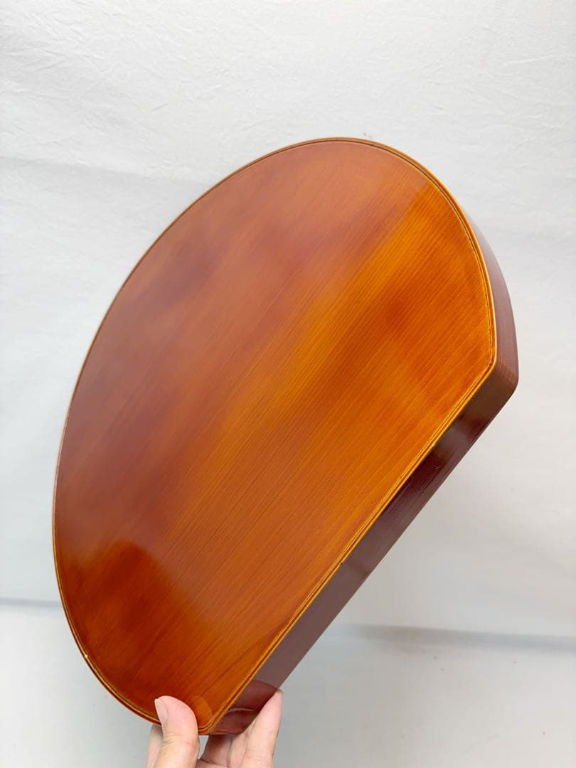 ほぼ未使用 懐石道具 飛騨春慶塗 半月会席膳 5客揃 平膳 天然木製 共箱