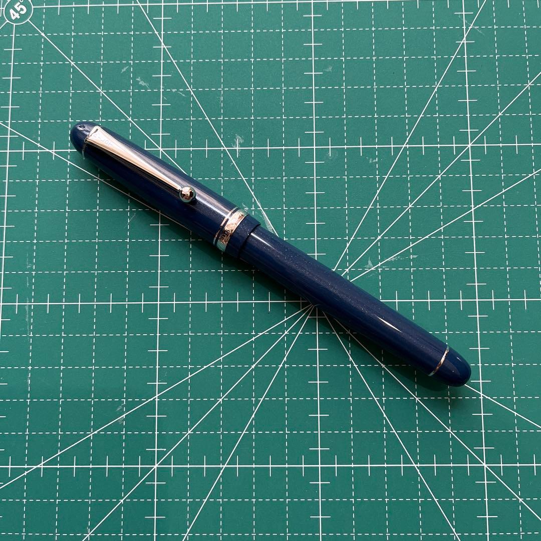 パイロット カスタム74 14K F 限定 ブルー シルバー ラメ