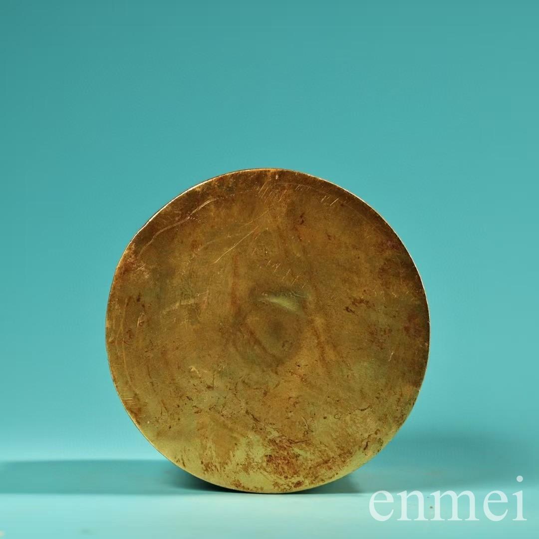 中国古美術・珍品旧蔵の高浮彫鎏金錾彫刻花「百子図」・装飾箱・果物箱・文房・純銅製