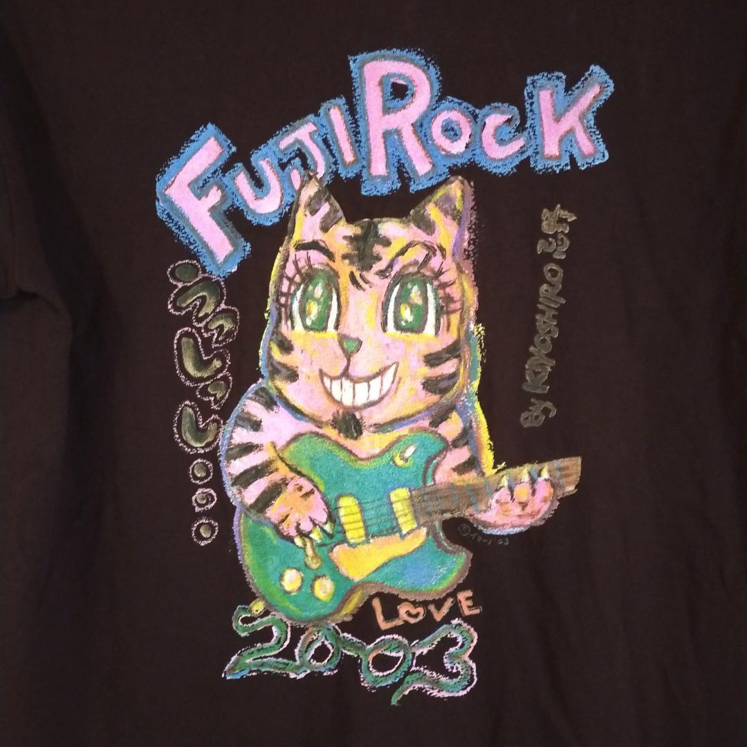 激レア　美品　忌野清志郎 Tシャツ 猫　フジロック　2003　茶　XL