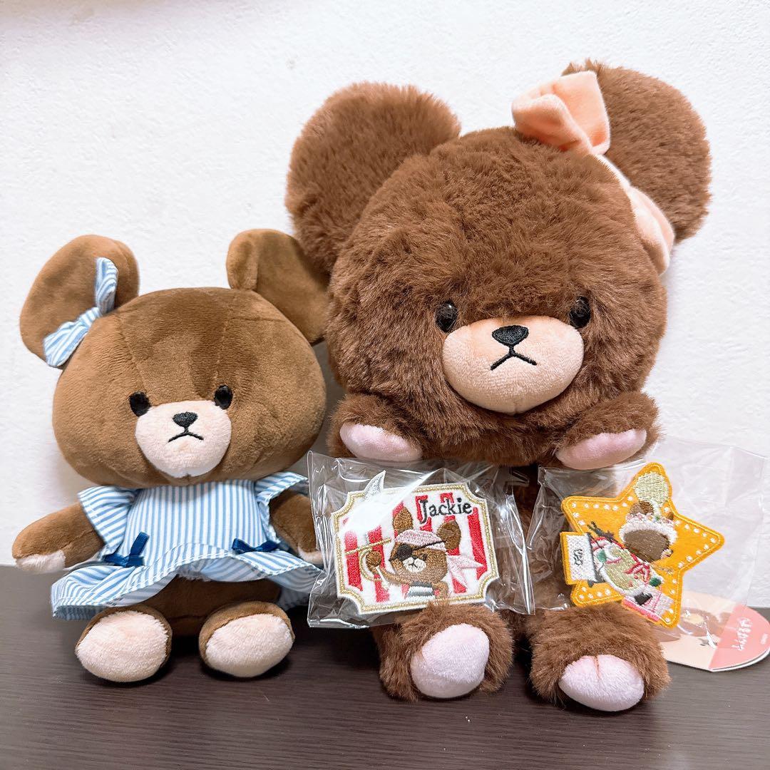 くまのがっこう　ぬいぐるみ　刺繍　ブローチ　ふんばるず　ストライプ　ジャッキー