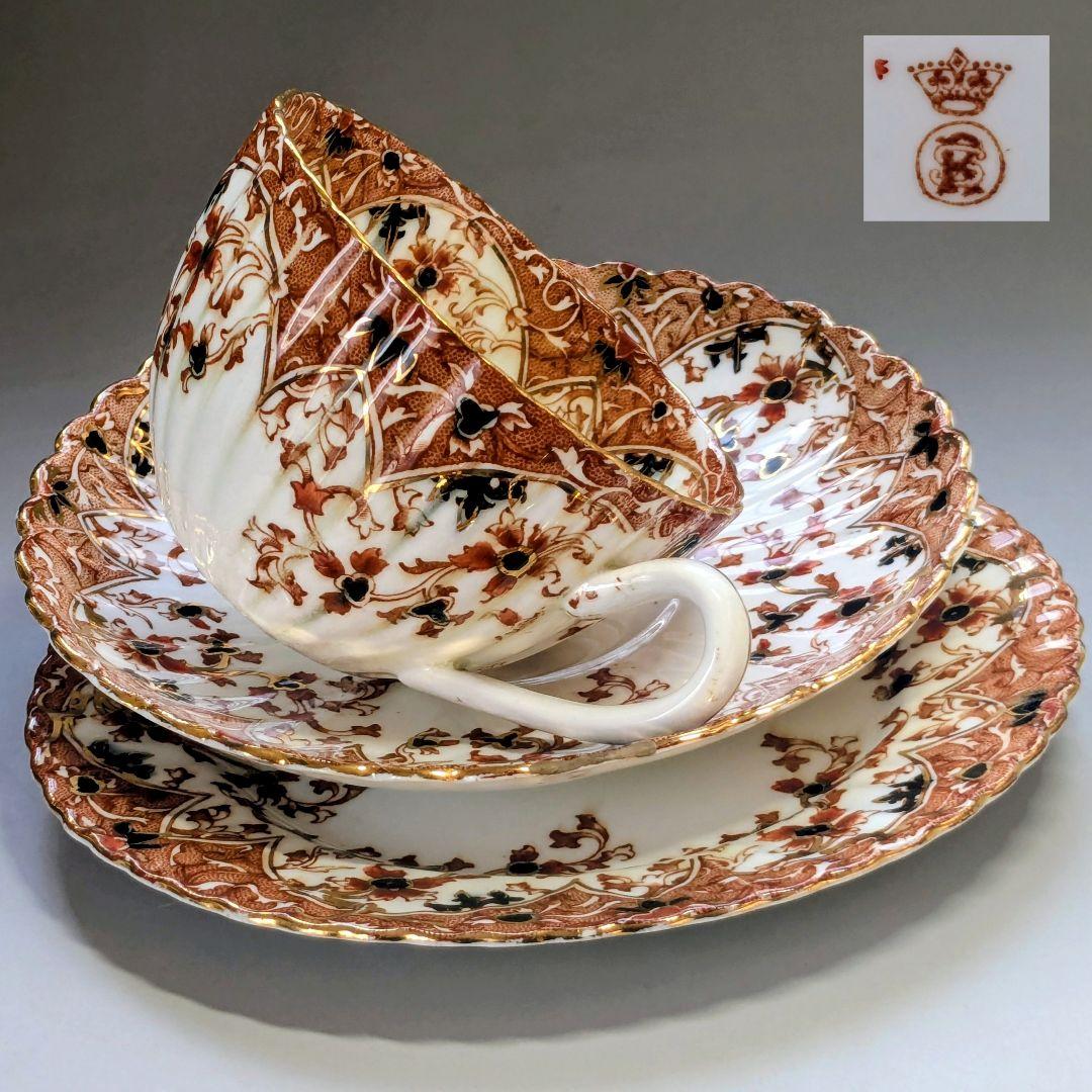 英国アンティーク　サミュエルラドフォード　1800年代トリオカップ＆ソーサー②