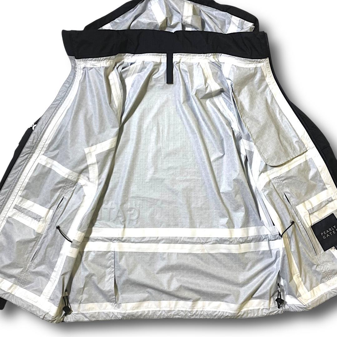 0 パーリーゲイツ ビッグロゴ レインジャケット ブラック 半袖にもなる!