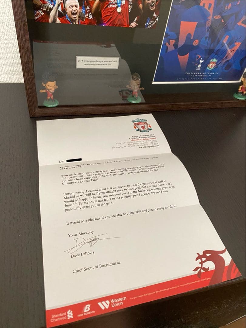 リバプール　2019年チャンピオンズリーグ決勝　直筆サイン入り　プログラム