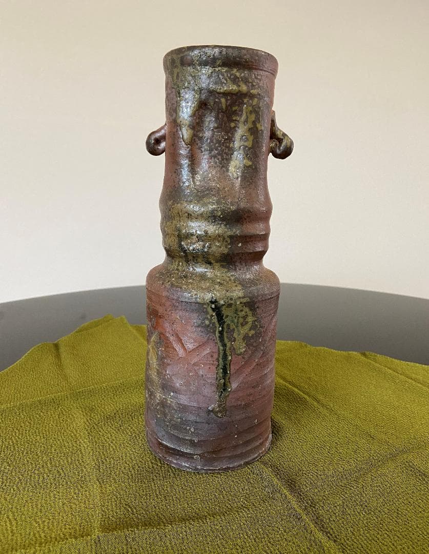 丹波立杭焼無形文化財 ／正元直作 造／ 花入