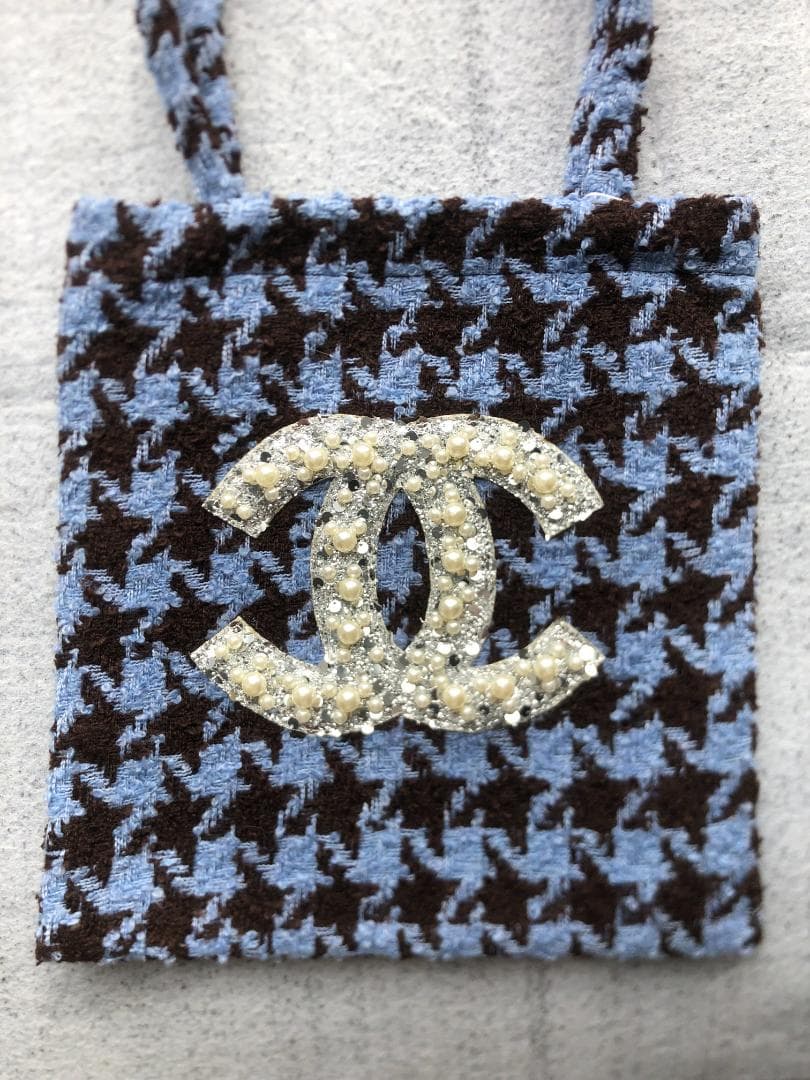 ノベルティー　ブルー　ハンドバッグ　トートバッグ　ビッグロゴ　綺麗