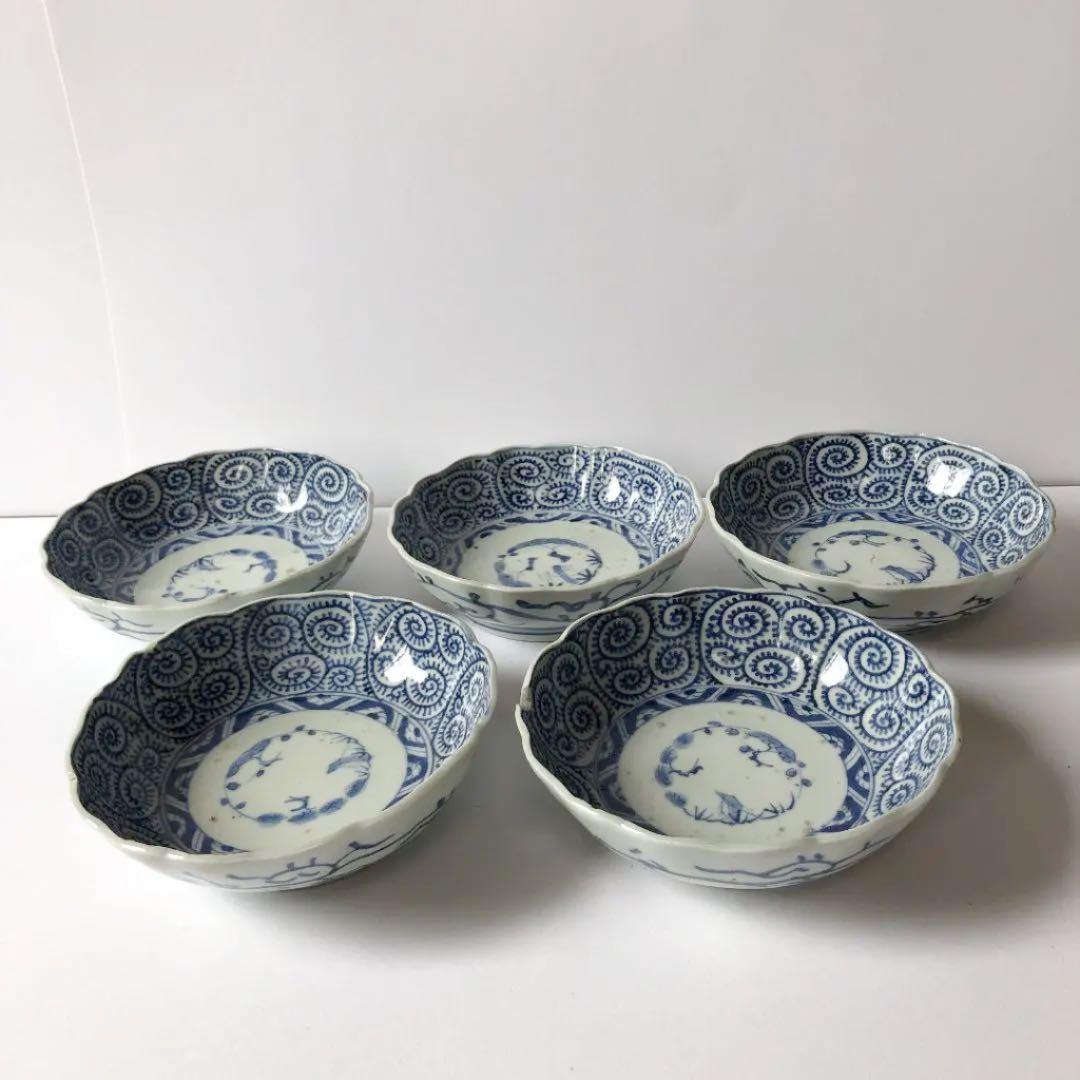 5脚組 皿 古伊万里