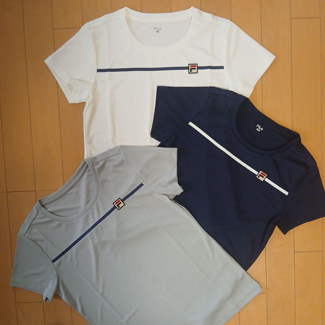 【新品・未使用品】FILA レディーステニスウェア半袖Tシャツ 3枚セット M