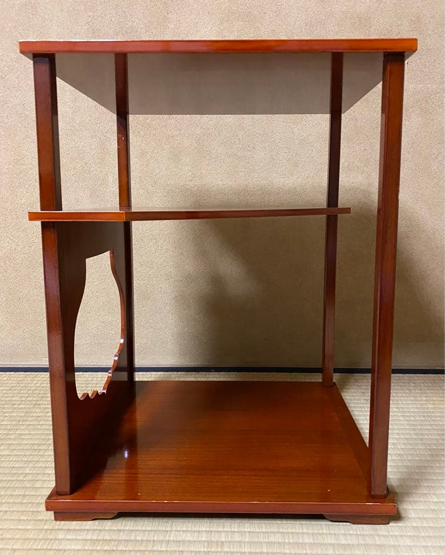 茶道具　棚　仙翁棚　渡辺可映作　木箱入り　黄袋付