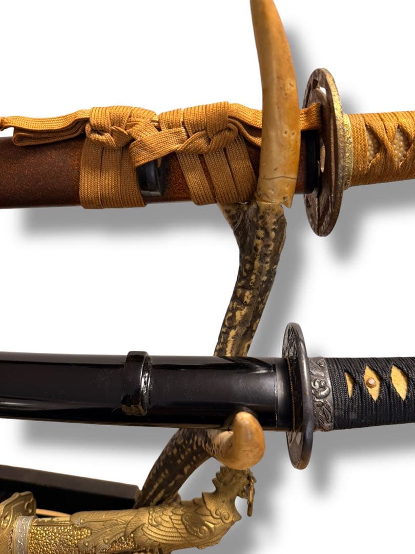 #模造刀 4振り鹿角風 刀剣ディスプレイセット