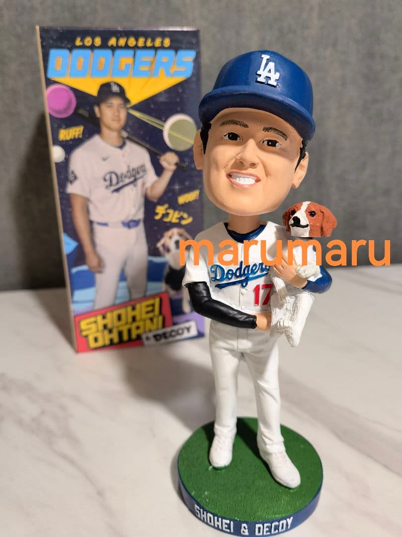 [本物]8月28日来場者限定 大谷翔平&デコピン ボブルヘッド ドジャース ③
