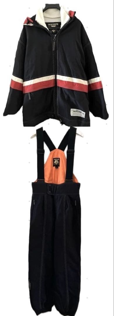 デサント日本製スキーウェア上下セット(ジャケットＭ、パンツL)ブラック
