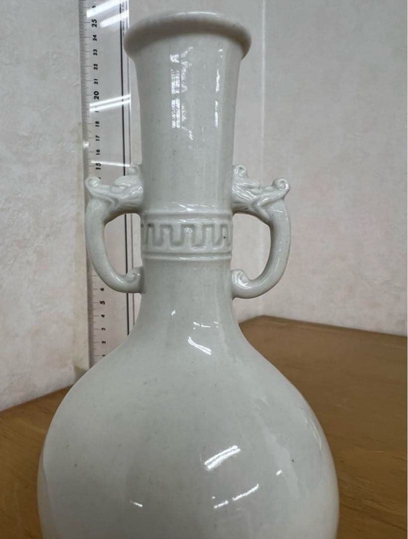 中国　朝鮮李朝高麗白磁瓶　古美術唐物コレクション発掘骨董　アンティーク江戸　青磁