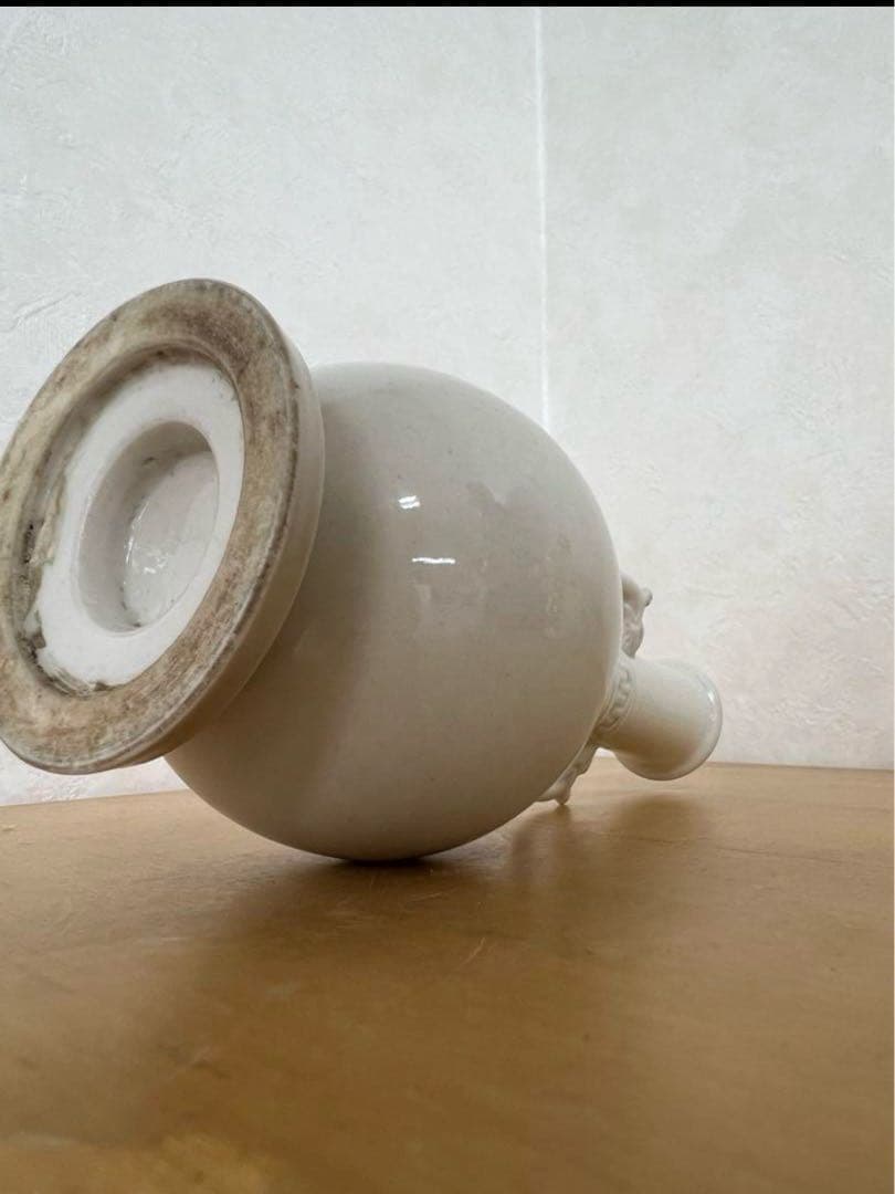 中国　朝鮮李朝高麗白磁瓶　古美術唐物コレクション発掘骨董　アンティーク江戸　青磁