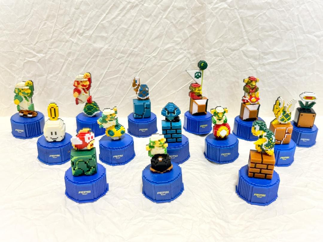 スーパーマリオブラザーズ ペプシ ドットボトルキャップ 14種