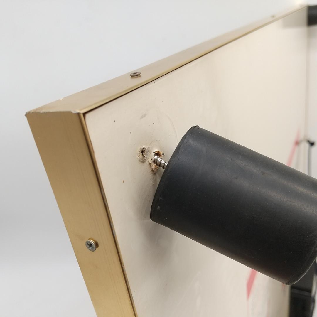 2740番 昭和レトロ カンパリ パネル時計 女性柄立て看板 店舗什器 古道具