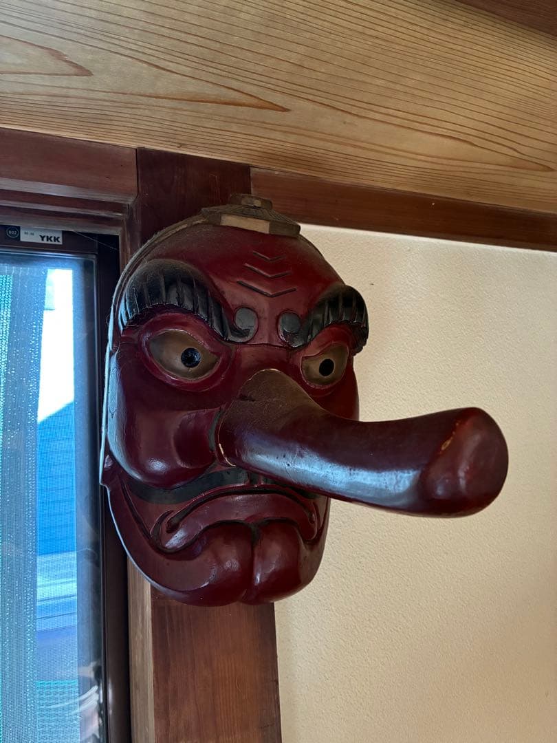 天狗お面木彫り